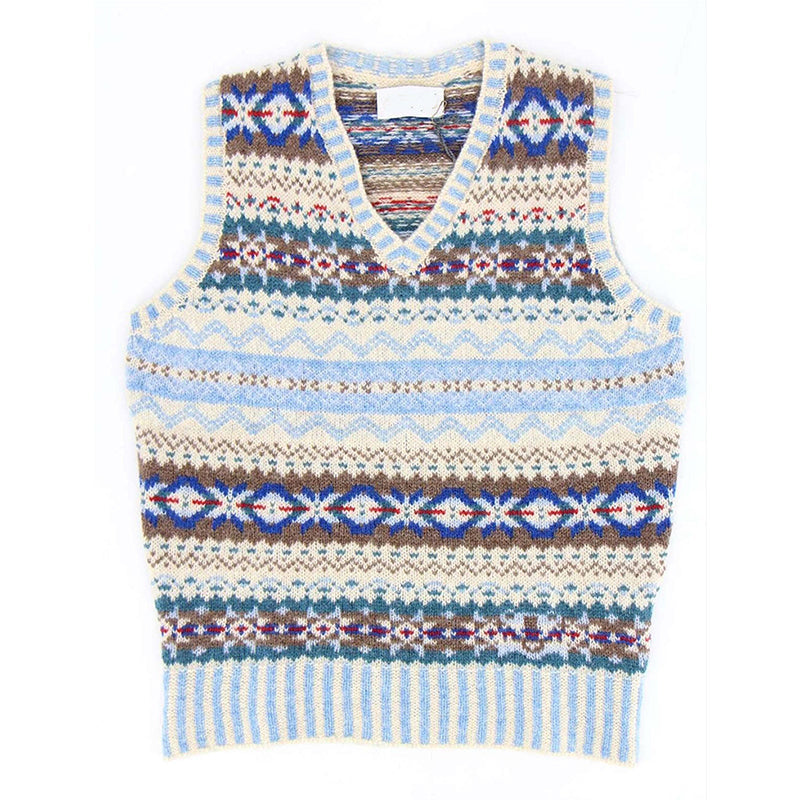 Vintage Geometric Icelandic Knit Vest Sweater elevenforest