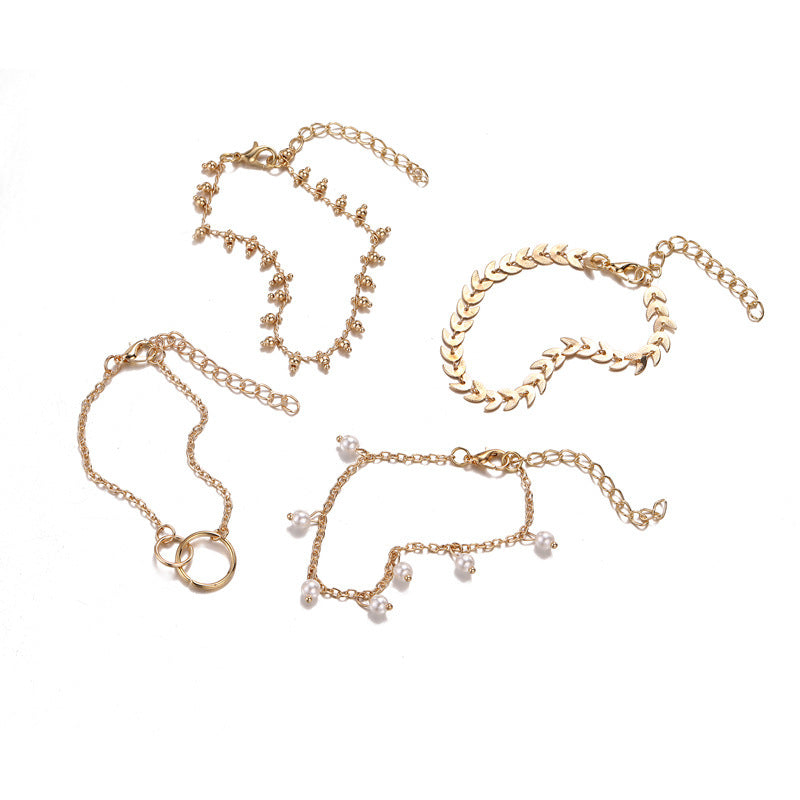 Oszałamiający Perłowy Bransoletka na kostkę na co dzień