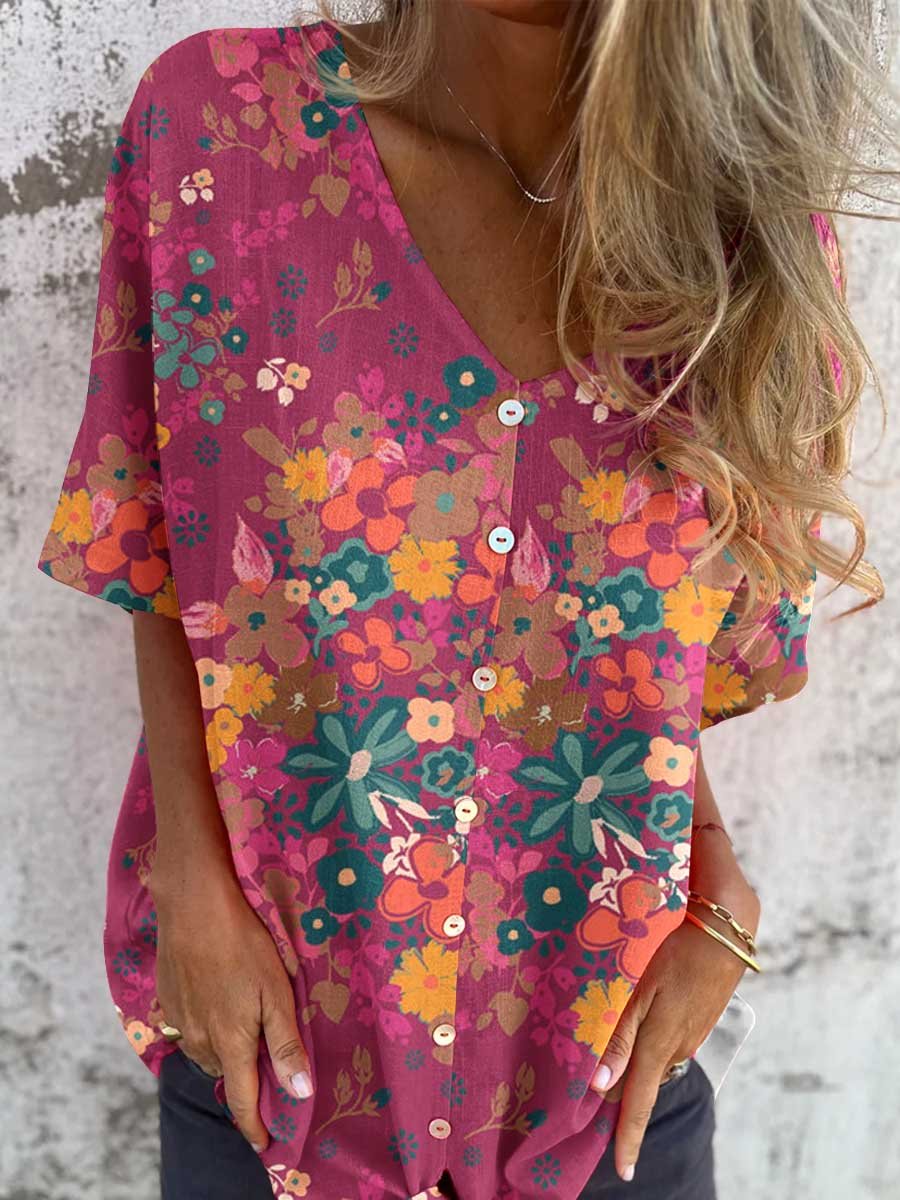 Women's Vintage Rose Pattern Cardigan Top