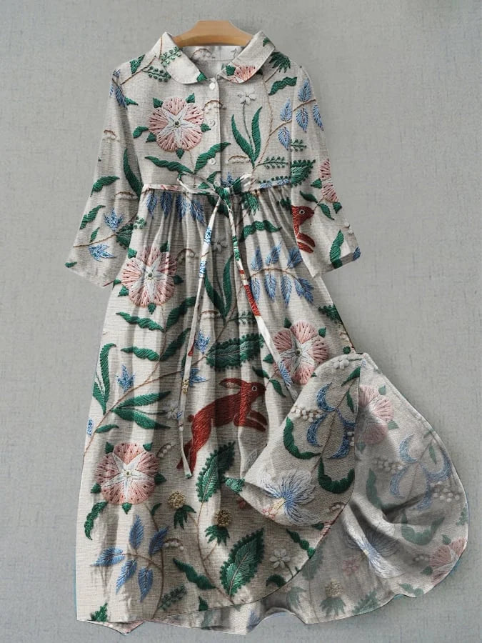 LB | Kwiatowa sukienka maxi z guzikami