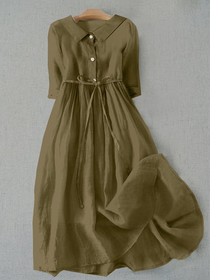 LB | Literowana sukienka z gładkiej bawełny