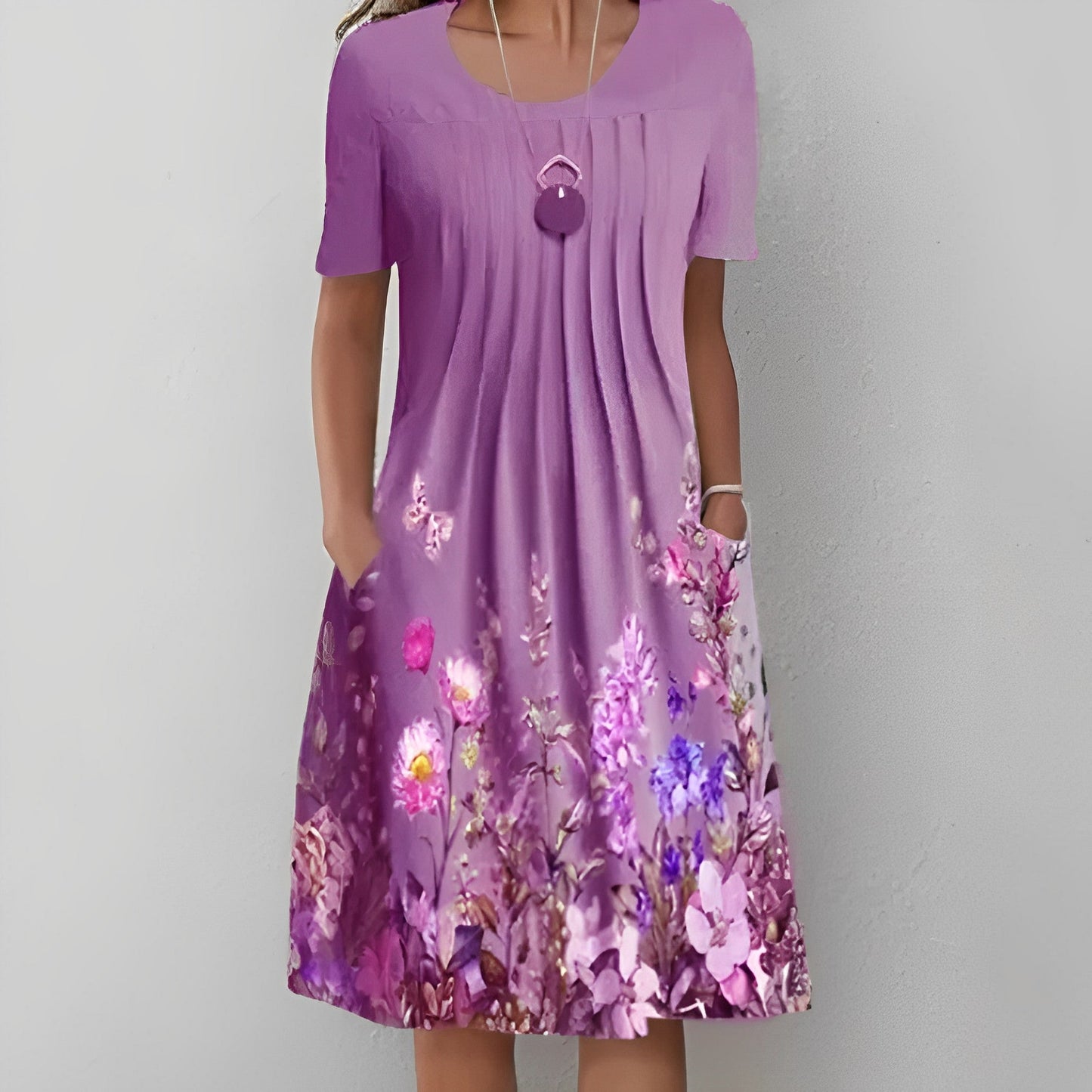 LB | Sukienka midi z kwiatowym nadrukiem