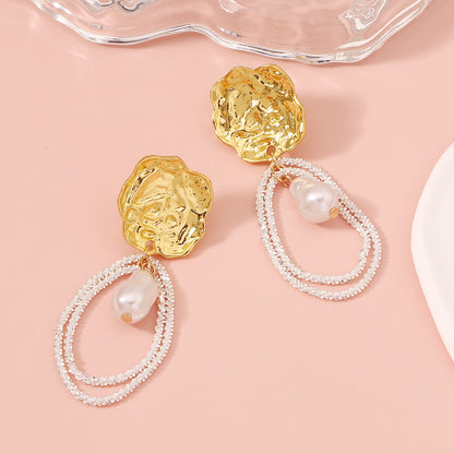 Delikatny rzemieślniczy Perłowy Kolczyk