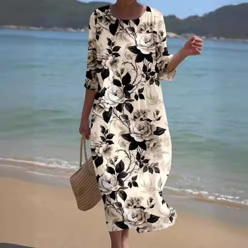 LB | Sukienka maxi z kwiatowym wzorem