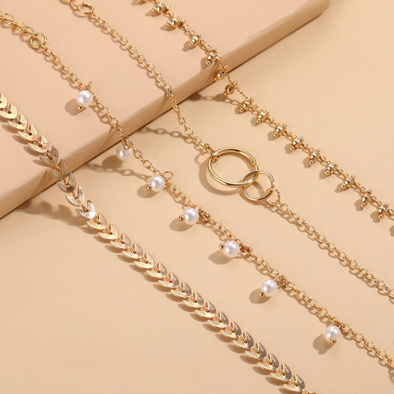 Oszałamiający Perłowy Bransoletka na kostkę na co dzień