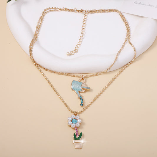 Ręcznie robiony vintage Perłowy Naszyjnik