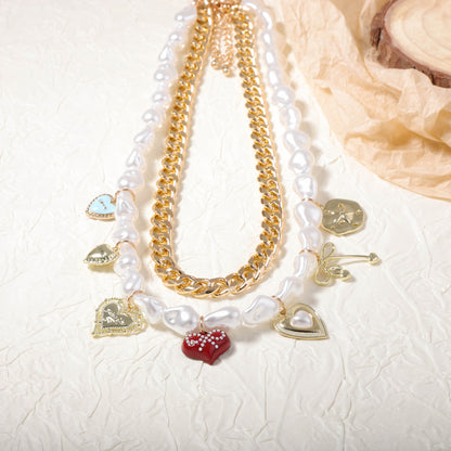 Ręcznie robiony vintage Perłowy Naszyjnik