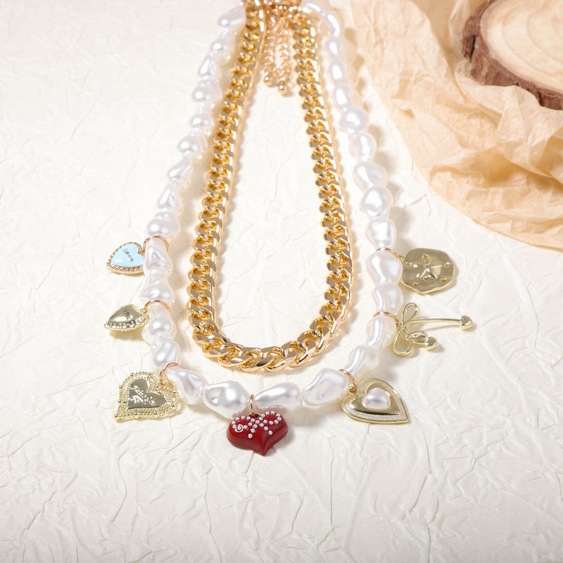 Ręcznie robiony vintage Perłowy Naszyjnik