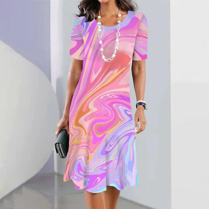 LB | Sukienka midi z nadrukiem