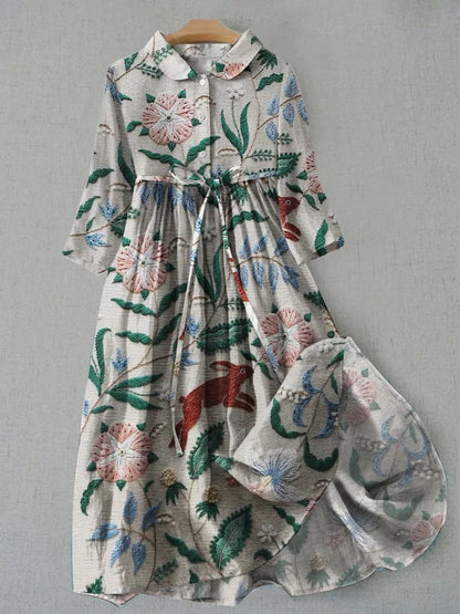 LB | Kwiatowa sukienka maxi z guzikami