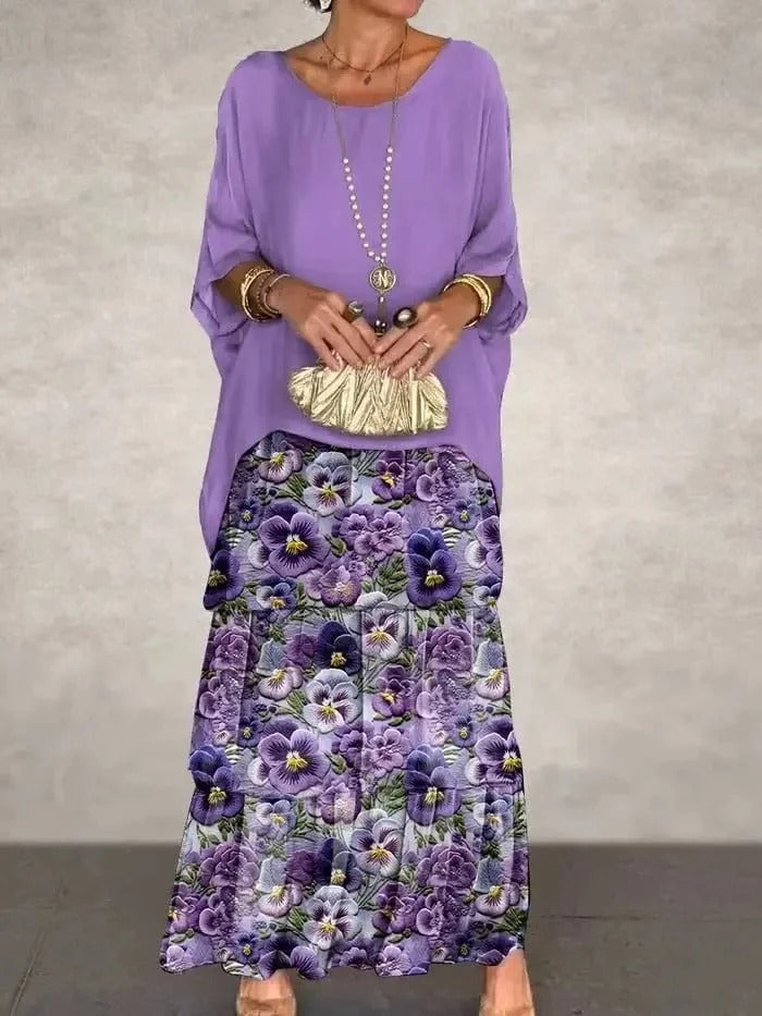 LB | Luźna warstwowa sukienka maxi