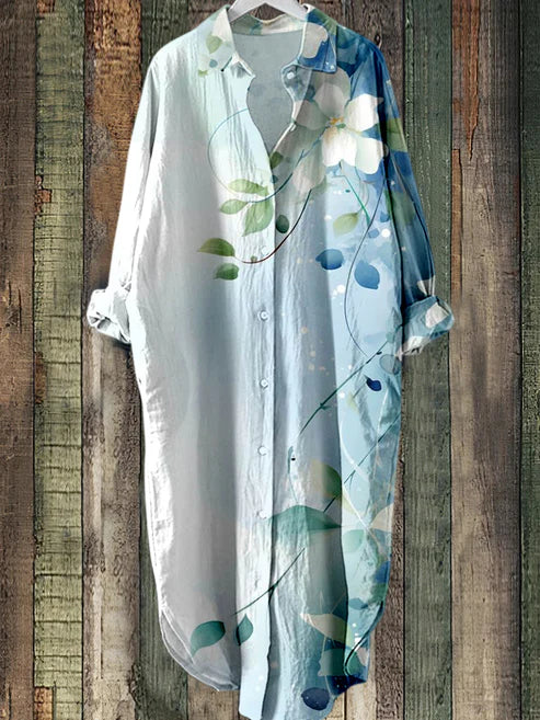 LB | Zapinana na guziki sukienka midi z kwiatowym nadrukiem