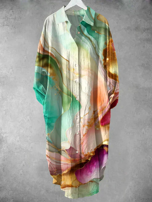 LB | Zapinana na guziki sukienka midi z kwiatowym nadrukiem