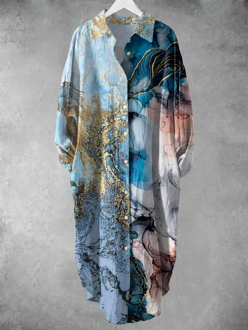 LB | Zapinana na guziki sukienka midi z kwiatowym nadrukiem